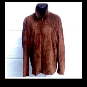 MEN'S NAUTICA BROWN SUEDE JACKET IN SIZE LARGE
